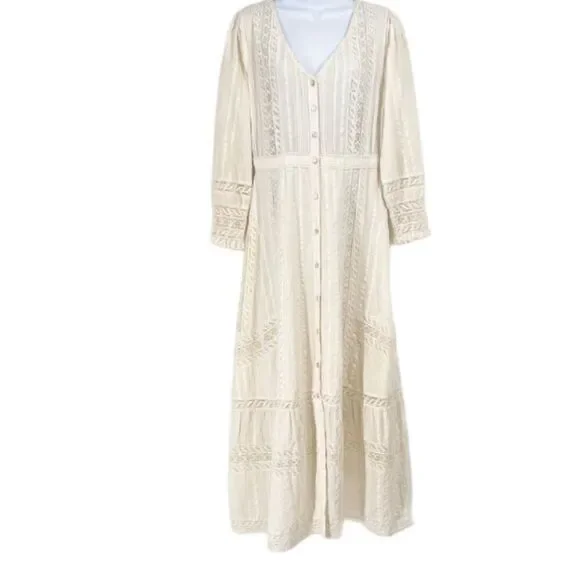 LoveShackFancy Desert Victorian lace Maxi Dress size 0 - Picture 4 of 15